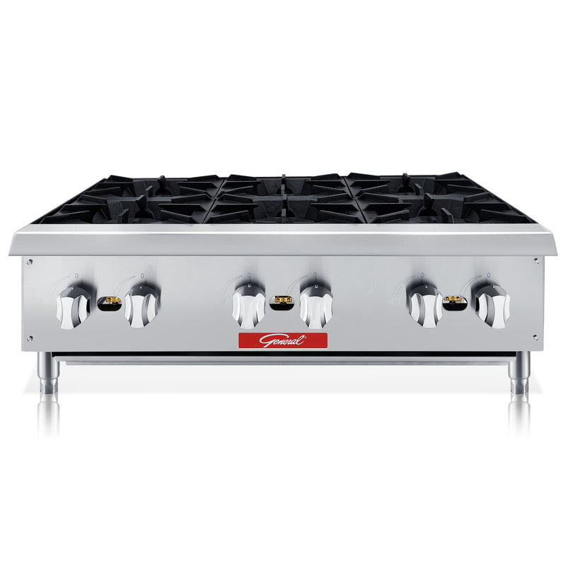 Six Burner Hot plate for Cooking - 36 Inches GCHP-36-6 - General Food  Service
